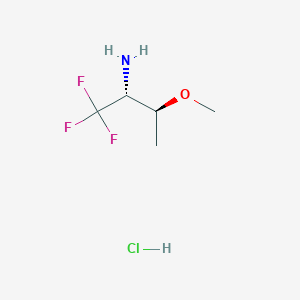 molecular formula C5H11ClF3NO B13503637 rac-(2R,3S)-1,1,1-trifluoro-3-methoxybutan-2-aminehydrochloride 