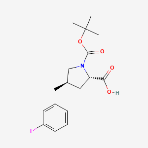 molecular formula C17H22INO4 B1350366 (2S,4R)-1-(tert-Butoxycarbonyl)-4-(3-iodobenzyl)pyrrolidine-2-carboxylic acid CAS No. 959580-93-9