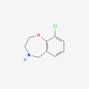 molecular formula C9H10ClNO B13503668 9-Chloro-2,3,4,5-tetrahydrobenzo[f][1,4]oxazepine 