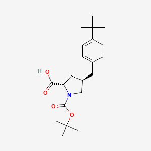 molecular formula C21H31NO4 B1350367 (2S,4R)-1-(tert-Butoxycarbonyl)-4-(4-(tert-butyl)benzyl)pyrrolidine-2-carboxylic acid CAS No. 959573-23-0