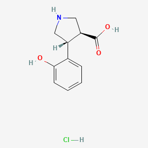 (3S,4R)-4-(2-Hydroxyphenyl)pyrrolidine-3-carboxylic acid;hydrochloride