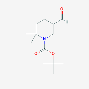 molecular formula C13H23NO3 B13503681 Tert-butyl 5-formyl-2,2-dimethylpiperidine-1-carboxylate 