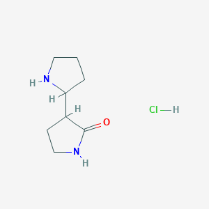 molecular formula C8H15ClN2O B13503699 [2,3'-Bipyrrolidin]-2'-one hydrochloride 