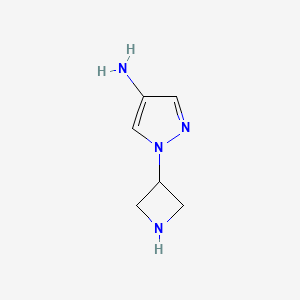 molecular formula C6H10N4 B13503731 1-(azetidin-3-yl)-1H-pyrazol-4-amine 