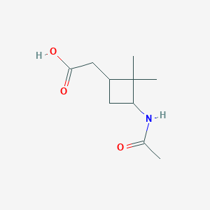 molecular formula C10H17NO3 B13503775 2-(3-Acetamido-2,2-dimethylcyclobutyl)acetic acid 