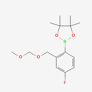 molecular formula C15H22BFO4 B13503783 2-{4-Fluoro-2-[(methoxymethoxy)methyl]phenyl}-4,4,5,5-tetramethyl-1,3,2-dioxaborolane 