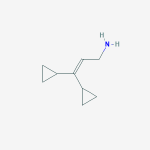 molecular formula C9H15N B13503795 3,3-Dicyclopropylprop-2-en-1-amine 