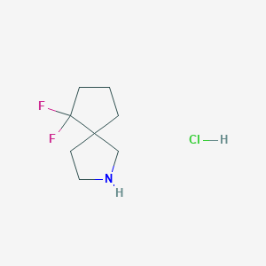 molecular formula C8H14ClF2N B13503824 6,6-Difluoro-2-azaspiro[4.4]nonane hydrochloride 