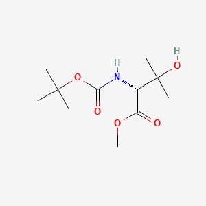 molecular formula C11H21NO5 B13503839 methyl (2R)-2-{[(tert-butoxy)carbonyl]amino}-3-hydroxy-3-methylbutanoate 