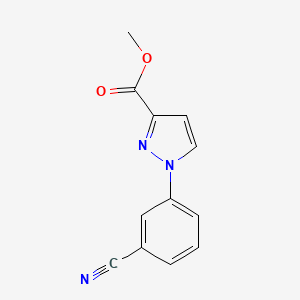 molecular formula C12H9N3O2 B13503863 methyl 1-(3-cyanophenyl)-1H-pyrazole-3-carboxylate 