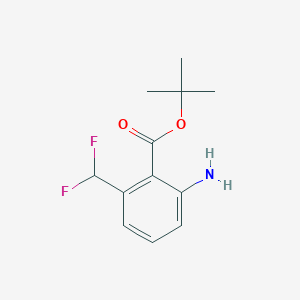 molecular formula C12H15F2NO2 B13503881 tert-Butyl 2-amino-6-(difluoromethyl)benzoate 