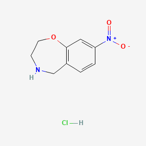 molecular formula C9H11ClN2O3 B13503885 8-Nitro-2,3,4,5-tetrahydro-1,4-benzoxazepine hydrochloride 