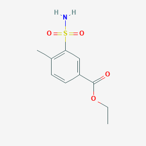 molecular formula C10H13NO4S B13503904 Ethyl 4-methyl-3-sulfamoylbenzoate 