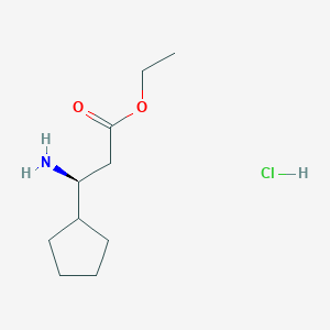 molecular formula C10H20ClNO2 B13503919 ethyl (3S)-3-amino-3-cyclopentylpropanoate hydrochloride 