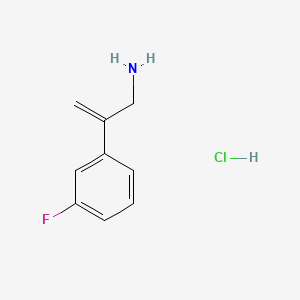molecular formula C9H11ClFN B13503927 2-(3-Fluorophenyl)prop-2-en-1-aminehydrochloride 