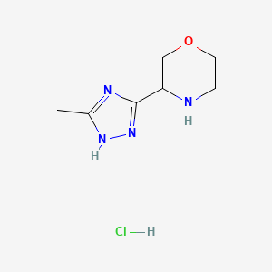molecular formula C7H13ClN4O B13503933 3-(5-Methyl-1h-1,2,4-triazol-3-yl)morpholine hydrochloride 