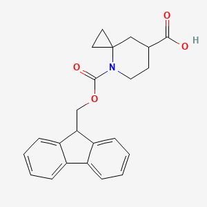 molecular formula C23H23NO4 B13503955 4-{[(9H-fluoren-9-yl)methoxy]carbonyl}-4-azaspiro[2.5]octane-7-carboxylic acid 