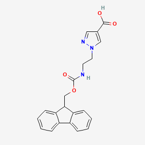 molecular formula C21H19N3O4 B13503970 1-[2-({[(9H-fluoren-9-yl)methoxy]carbonyl}amino)ethyl]-1H-pyrazole-4-carboxylicacid 