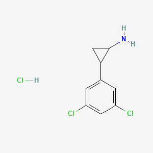 molecular formula C9H10Cl3N B13504002 trans-2-(3,5-Dichlorophenyl)cyclopropan-1-amine hydrochloride 