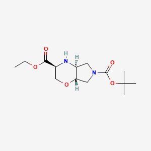 molecular formula C14H24N2O5 B13504019 rac-6-tert-butyl 3-ethyl (3R,4aR,7aR)-octahydropyrrolo[3,4-b][1,4]oxazine-3,6-dicarboxylate 