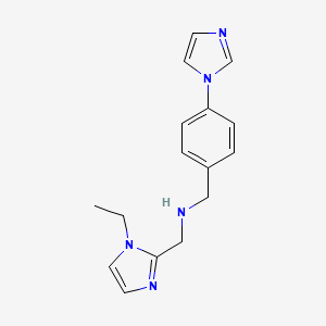 molecular formula C16H19N5 B13504026 [(1-ethyl-1H-imidazol-2-yl)methyl]({[4-(1H-imidazol-1-yl)phenyl]methyl})amine 