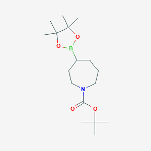 molecular formula C17H32BNO4 B13504038 tert-Butyl 4-(4,4,5,5-tetramethyl-1,3,2-dioxaborolan-2-yl)azepane-1-carboxylate 