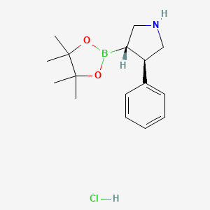 molecular formula C16H25BClNO2 B13504063 rac-(3R,4S)-3-phenyl-4-(4,4,5,5-tetramethyl-1,3,2-dioxaborolan-2-yl)pyrrolidine hydrochloride 