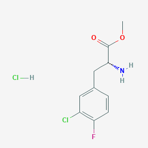 molecular formula C10H12Cl2FNO2 B13504083 methyl (2R)-2-amino-3-(3-chloro-4-fluorophenyl)propanoate hydrochloride 