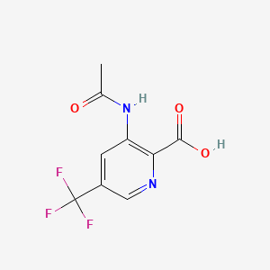 molecular formula C9H7F3N2O3 B13504171 3-Acetamido-5-(trifluoromethyl)picolinic acid 