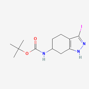 molecular formula C12H18IN3O2 B13504179 tert-butyl N-(3-iodo-4,5,6,7-tetrahydro-1H-indazol-6-yl)carbamate 