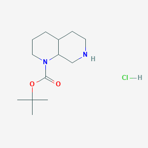 molecular formula C13H25ClN2O2 B13504192 Tert-butyl decahydro-1,7-naphthyridine-1-carboxylate hydrochloride 
