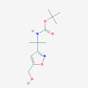 molecular formula C12H20N2O4 B13504199 tert-butyl N-{2-[5-(hydroxymethyl)-1,2-oxazol-3-yl]propan-2-yl}carbamate 