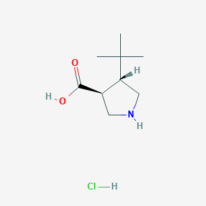 molecular formula C9H18ClNO2 B13504264 rac-(3R,4S)-4-tert-butylpyrrolidine-3-carboxylic acid hydrochloride, trans 
