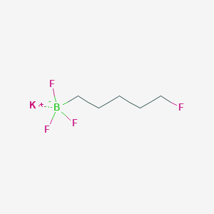 molecular formula C5H10BF4K B13504298 Potassium trifluoro(5-fluoropentyl)borate 