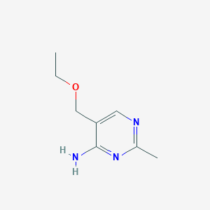 molecular formula C8H13N3O B135043 5-(Ethoxymethyl)-2-methylpyrimidin-4-amine CAS No. 73-66-5