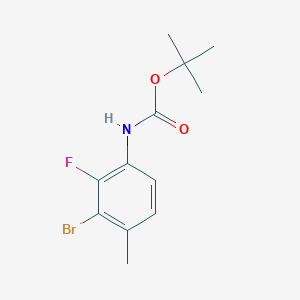 molecular formula C12H15BrFNO2 B13504357 tert-butyl N-(3-bromo-2-fluoro-4-methylphenyl)carbamate 