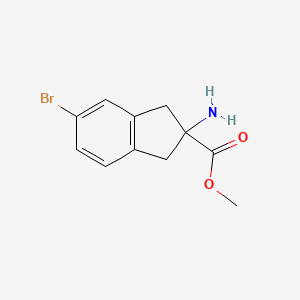 molecular formula C11H12BrNO2 B13504373 Methyl 2-amino-5-bromo-2,3-dihydro-1H-indene-2-carboxylate 