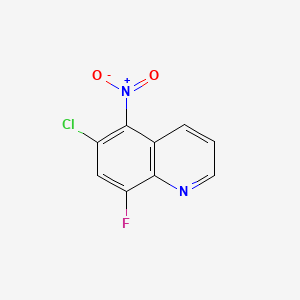 molecular formula C9H4ClFN2O2 B13504386 6-Chloro-8-fluoro-5-nitroquinoline 