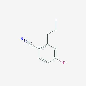 molecular formula C10H8FN B13504427 3-(2-Cyano-5-fluorophenyl)-1-propene 