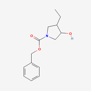 molecular formula C14H19NO3 B13504438 Benzyl 3-ethyl-4-hydroxypyrrolidine-1-carboxylate 