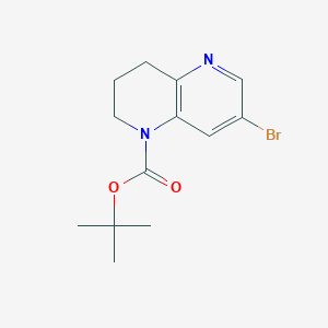 molecular formula C13H17BrN2O2 B13504445 Tert-butyl 7-bromo-3,4-dihydro-1,5-naphthyridine-1(2H)-carboxylate 