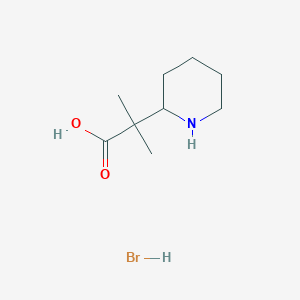 molecular formula C9H18BrNO2 B13504581 2-Methyl-2-(piperidin-2-yl)propanoic acid hydrobromide 
