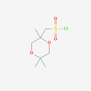 molecular formula C8H15ClO4S B13504635 (2,5,5-Trimethyl-1,4-dioxan-2-yl)methanesulfonyl chloride 