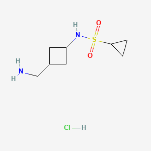 molecular formula C8H17ClN2O2S B13504646 N-[3-(aminomethyl)cyclobutyl]cyclopropanesulfonamide hydrochloride 