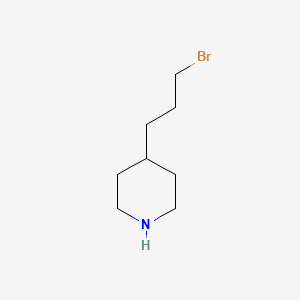 molecular formula C8H16BrN B13504648 4-(3-Bromopropyl)piperidine 