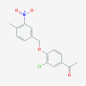 molecular formula C16H14ClNO4 B1350468 1-{3-Chloro-4-[(4-methyl-3-nitrobenzyl)oxy]phenyl}-1-ethanone CAS No. 885950-07-2