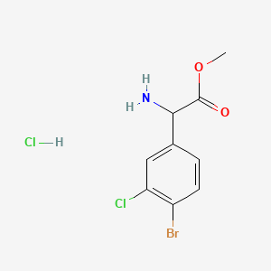 molecular formula C9H10BrCl2NO2 B13504690 Methyl 2-amino-2-(4-bromo-3-chlorophenyl)acetate hydrochloride CAS No. 2839138-32-6