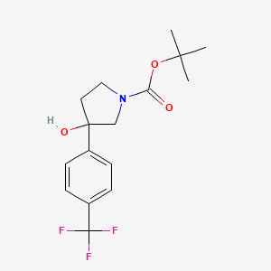 molecular formula C16H20F3NO3 B13504695 Tert-butyl 3-hydroxy-3-[4-(trifluoromethyl)phenyl]pyrrolidine-1-carboxylate 