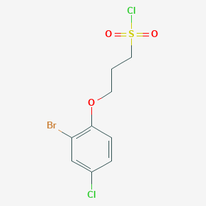 molecular formula C9H9BrCl2O3S B13504730 3-(2-Bromo-4-chlorophenoxy)propane-1-sulfonyl chloride 