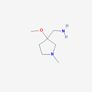 molecular formula C7H16N2O B13504741 (3-Methoxy-1-methylpyrrolidin-3-yl)methanamine 